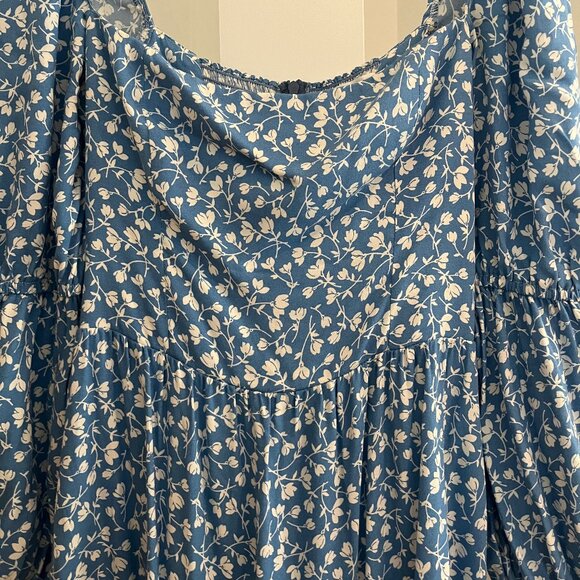Reformation Blue and White Floral Mica Midi Dress Size 8 - Picture 4 of 5